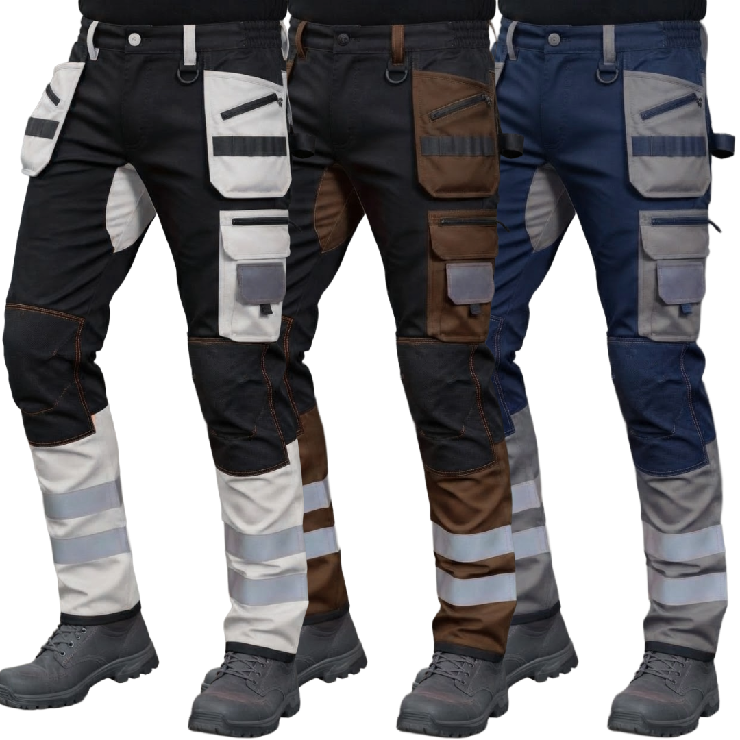 Mens Cargo Work Trousers Stretch