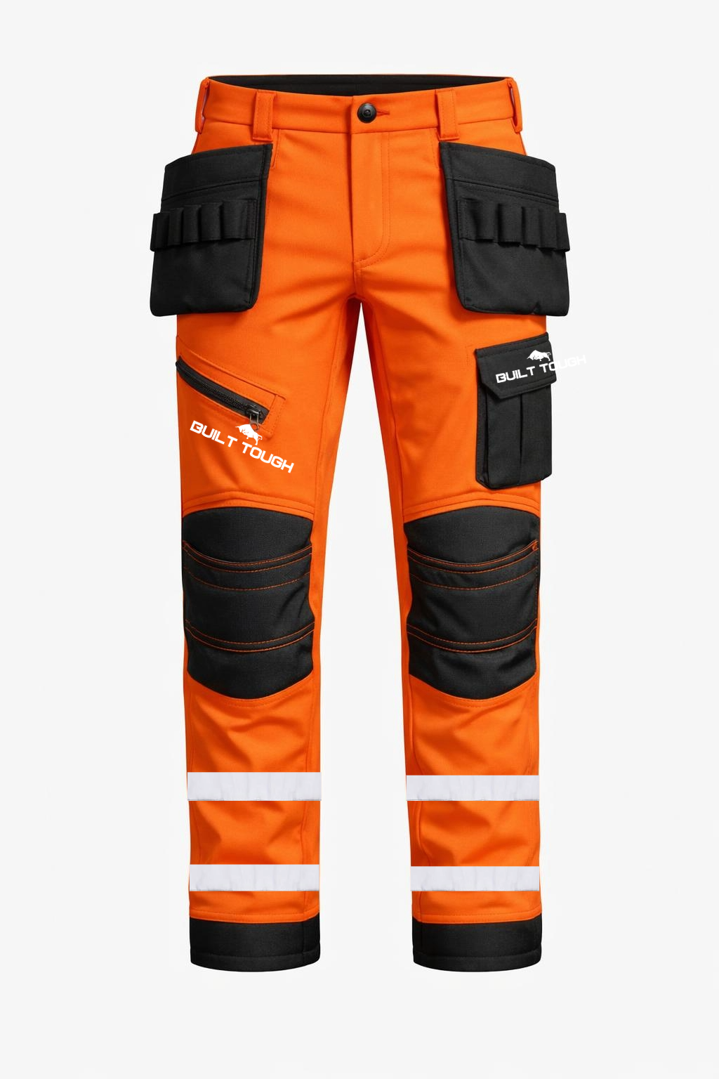 Waterproof Work Trousers Orange & Black