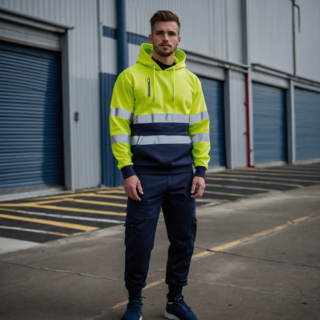 HI VIS 2 TONE FLEECE HOODIE