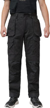 Black Cargo Holster Work Trouser with Knee Pads Pocket
