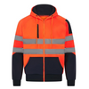 HI-VIS FULL ZIP CONTRAST HOODIE ORANGE