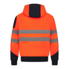 HI-VIS FULL ZIP CONTRAST HOODIE ORANGE