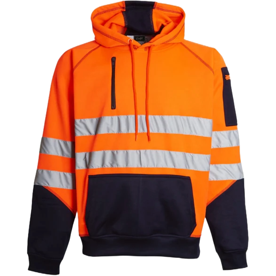Reflective Hoodie Hi Vis Orange Hooded Sweatshirt SKSAFETY High