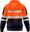 Mens New Hi Vis Safety Work Orange Multi Zipped Pockets