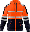 Mens New Hi Vis Safety Work Orange Multi Zipped Pockets