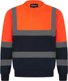 High Visibility Reflective Tape Sweatshirt - Navy/Orange