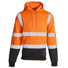 Orange/Navy Hi Vis 2 Tone Hooded Sweatshirt