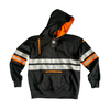 Black/Orange High-Visibility Safety Hoodie with Pockets