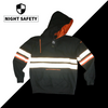 Black/Orange High-Visibility Safety Hoodie with Pockets