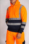 Two Tone Hi Vis Hoodie Orange