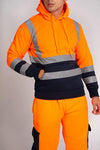 Two Tone Hi Vis Hoodie Orange
