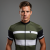 Cycling Jersey T Shirt Green and White Stripes