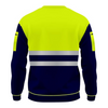 Yellow Hi Vis Safety Work Fleece Sweatshirt -back