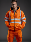 Orange Hi Vis Zip Hoodie