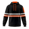 Black Orange Hi Vis Pullover Hoodie