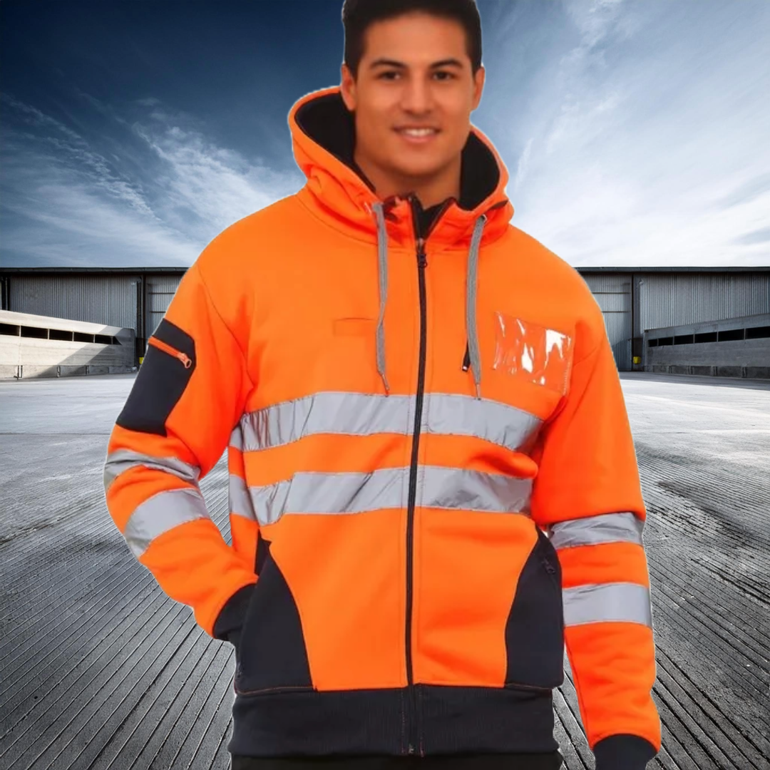 Hi Vis Hoodie Orange Hi-Vis Zip Fleece – Built Tough