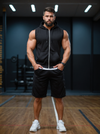 Black Sleeveless Gym Set
