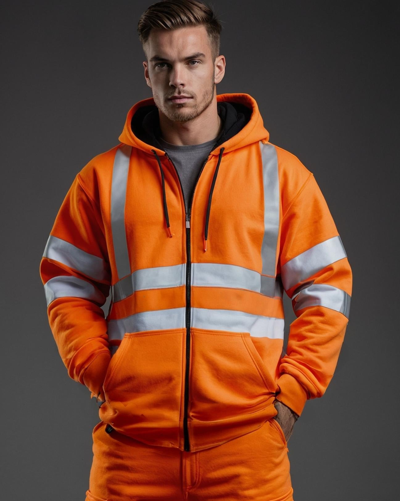 Hi Vis Hoodie Zip Up